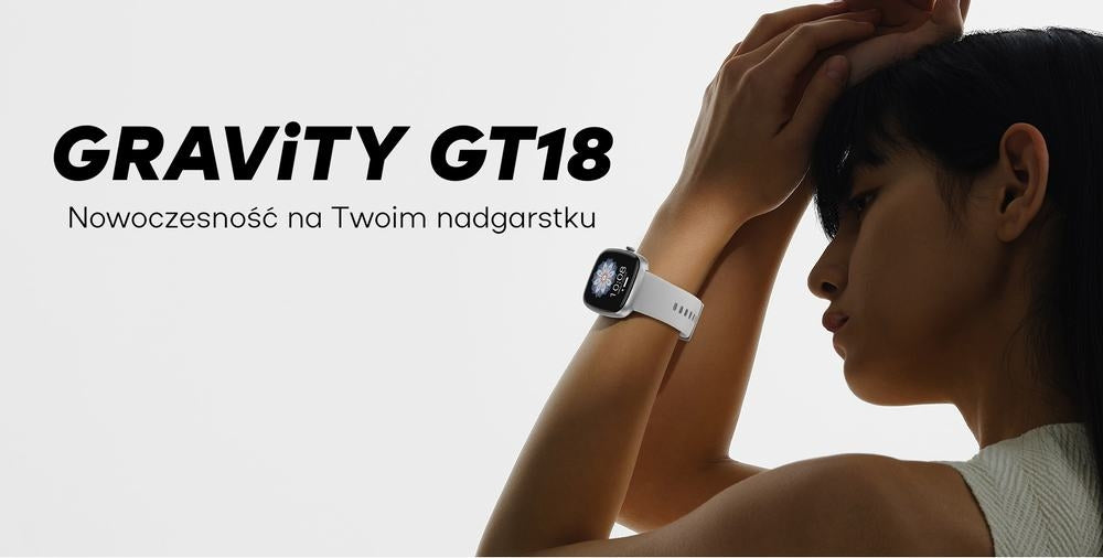 Smartwatch Męski GRAVITY GT18-6 Czarny Pasek Silikonowy + Granatowy Pasek