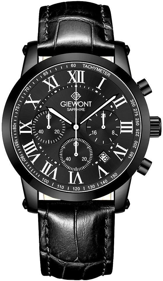 Zegarek Męski Giewont Chronograph Sapphire Czarny GW6260-A3