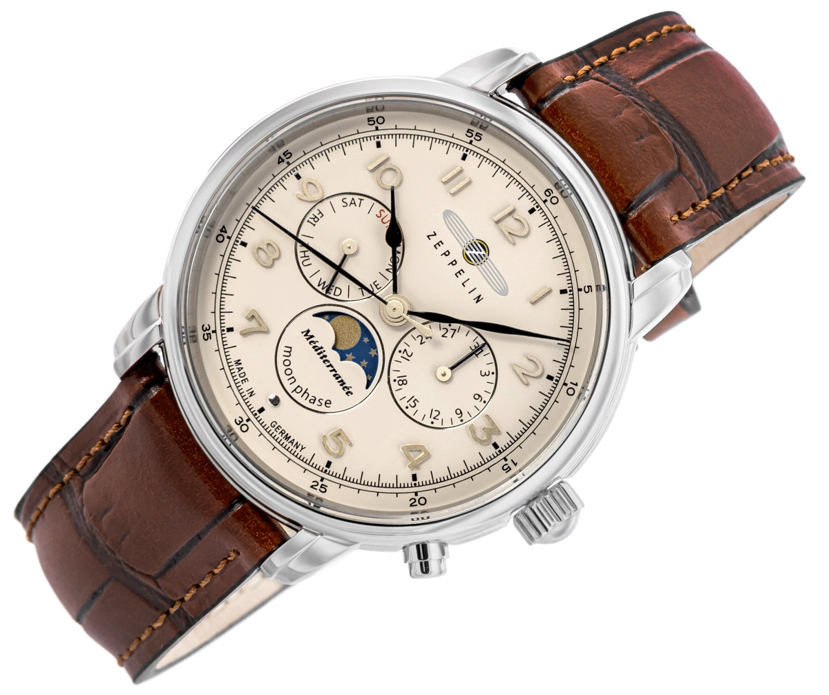Zegarek Męski ZEPPELIN LZ121 Mediterranee Moonphase 9636-5 + BOX