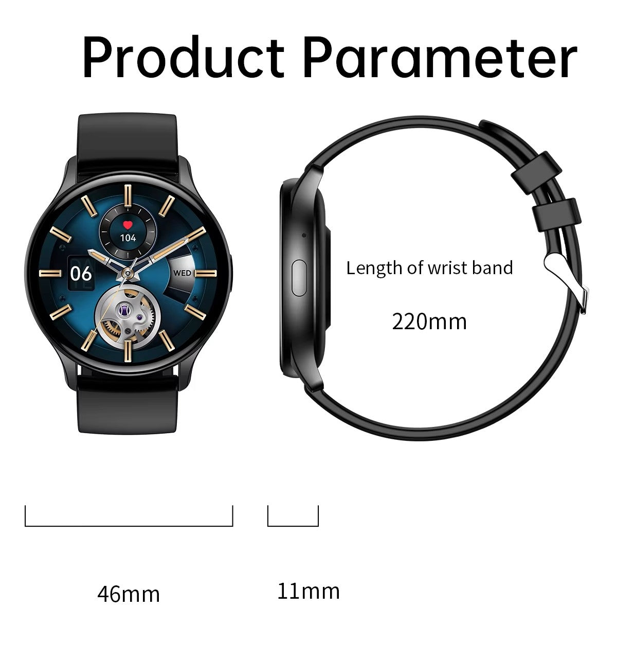 Smartwatch RUBICON RNCF11 Black SMARUB240
