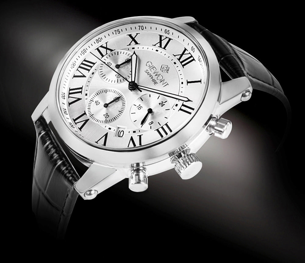 Zegarek Męski Giewont Chronograph Sapphire Srebrny GW6260-A1