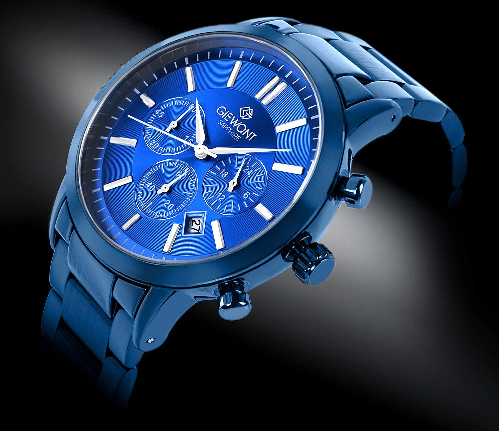 Zegarek Męski Giewont Chronograph Sapphire Niebieski GW8510-B4