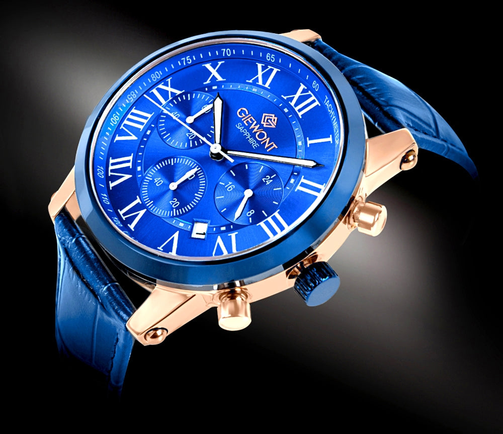Zegarek Męski Giewont Chronograph Sapphire Miedziano Niebieski GW6260-A5