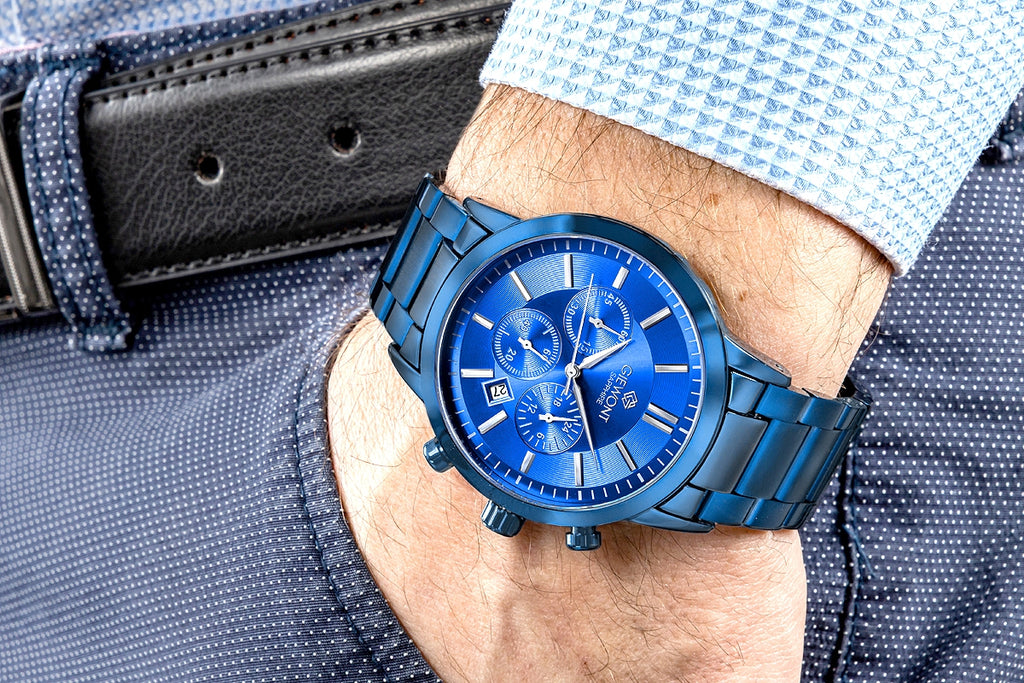 Zegarek Męski Giewont Chronograph Sapphire Niebieski GW8510-B4