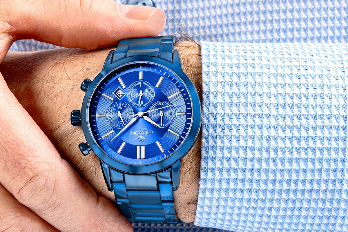 Zegarek Męski Giewont Chronograph Sapphire Niebieski GW8510-B4