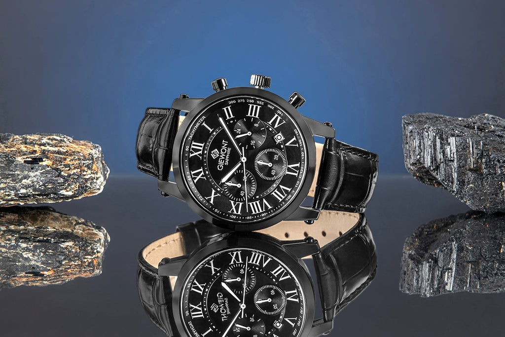 Zegarek Męski Giewont Chronograph Sapphire Czarny GW6260-A3