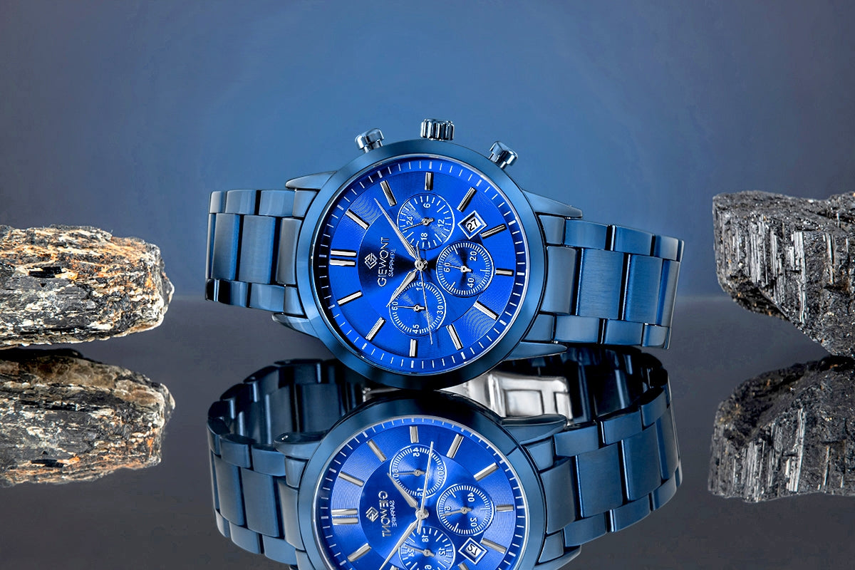 Zegarek Męski Giewont Chronograph Sapphire Niebieski GW8510-B4