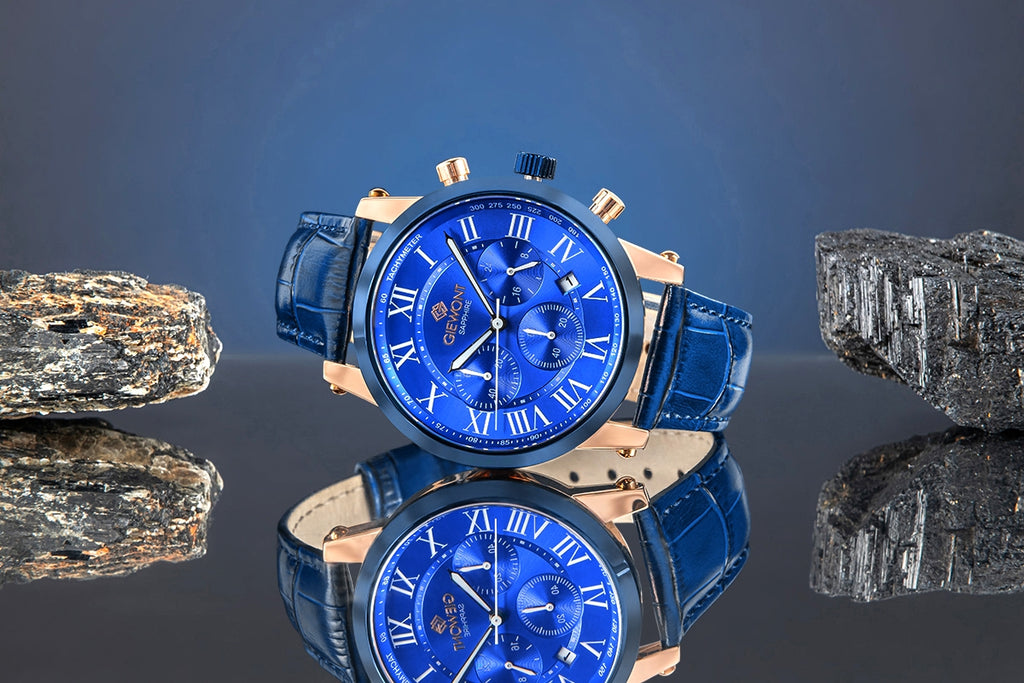 Zegarek Męski Giewont Chronograph Sapphire Miedziano Niebieski GW6260-A5