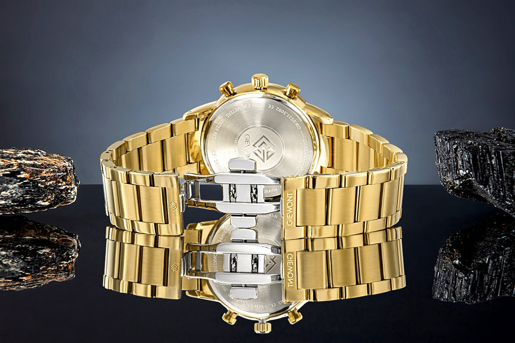 Zegarek Męski Giewont Chronograph Sapphire Złoto Czarny GW8510-B5