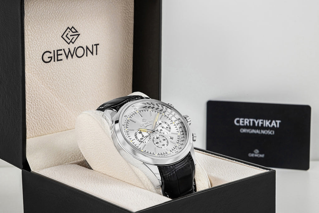 Zegarek Męski Giewont Chronograph Sapphire Srebrny GW7650-A1