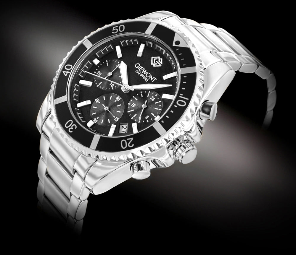 Zegarek Męski Giewont Chronograph Sapphire Srebrny GW3970-B2