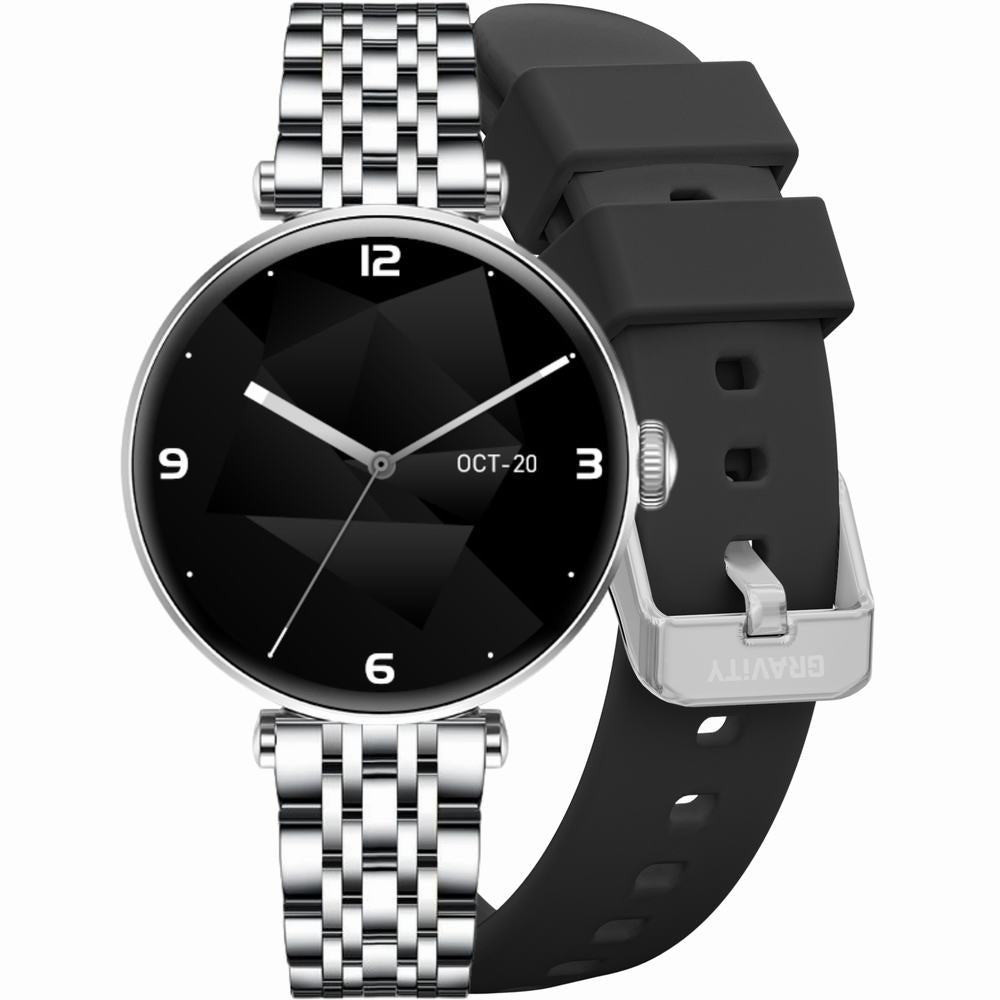 Smartwatch Gravity Srebrno Biały 2 Paski GT26-8