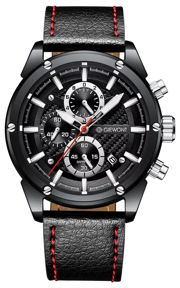 Zegarek Męski Giewont Chronograph Sapphire Czarny GW8810-A1