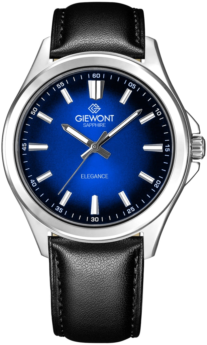 Zegarek Męski Giewont Elegance Sapphire Czarno Niebieski GW5160-A3