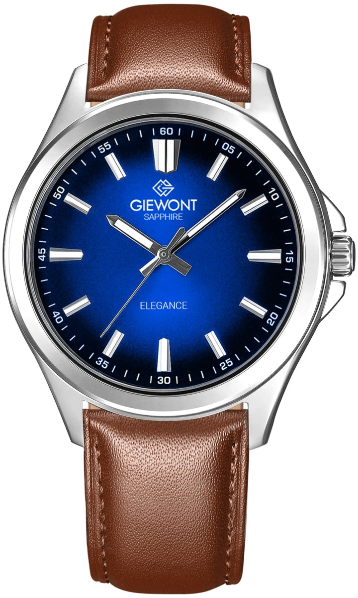 Zegarek Męski Giewont Elegance Sapphire Brązowo Niebieski GW5160-A4