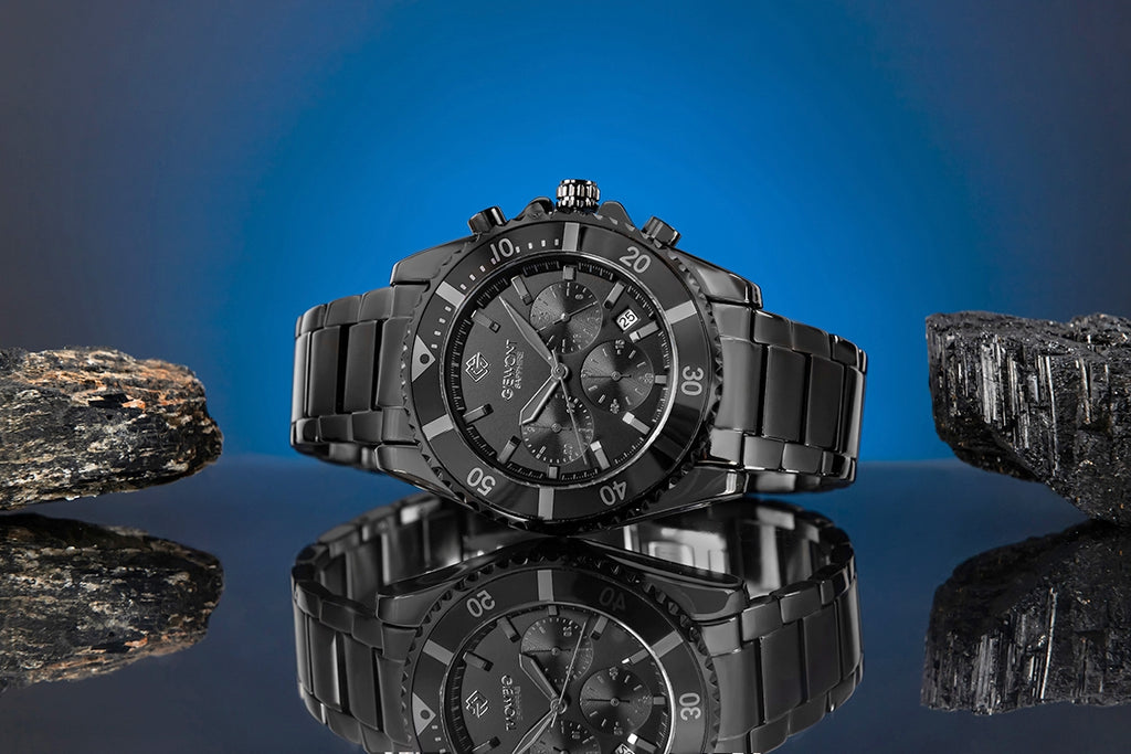 Zegarek Męski Giewont Chronograph Sapphire Czarno Tytanowy GW3970-B1