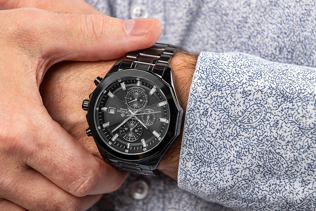 Zegarek Męski Giewont Chronograph Sapphire Czarny GW7290-B1