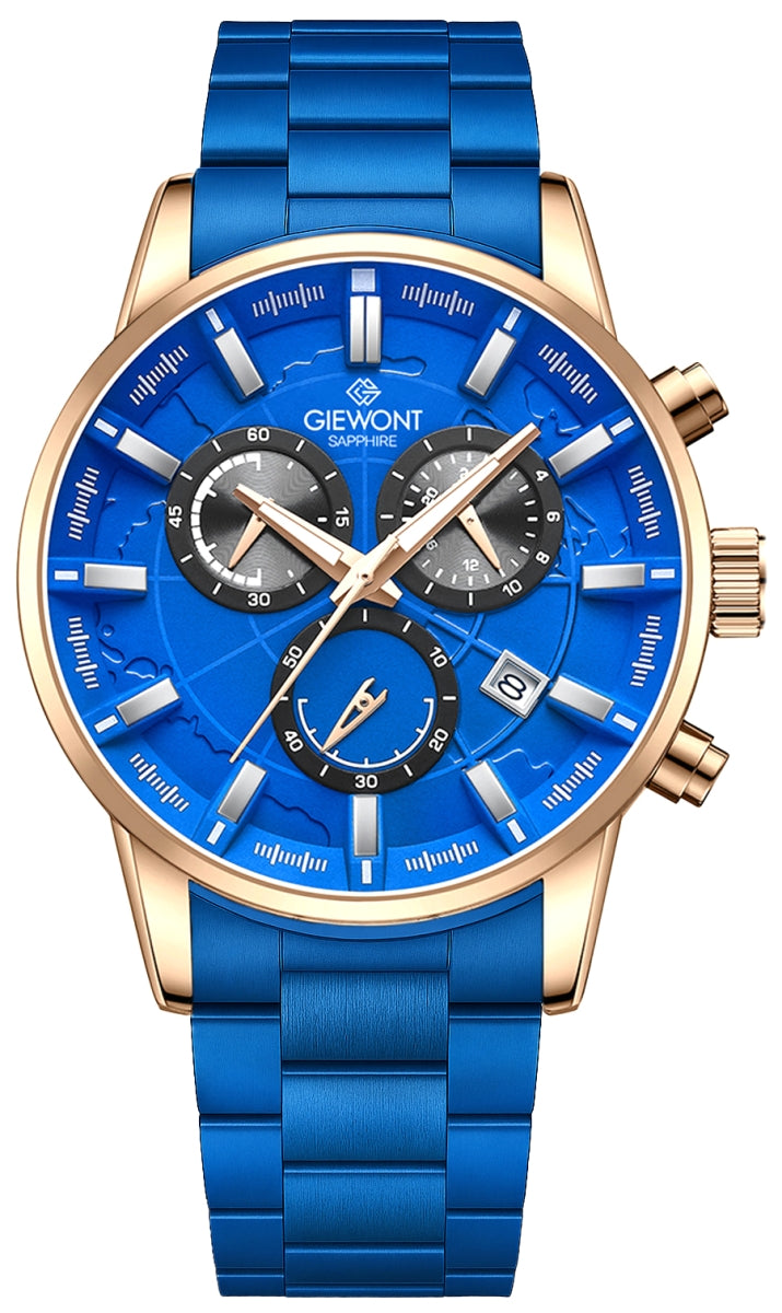 Zegarek Męski Giewont Chronograph Sapphire Niebieski GW4580-B5