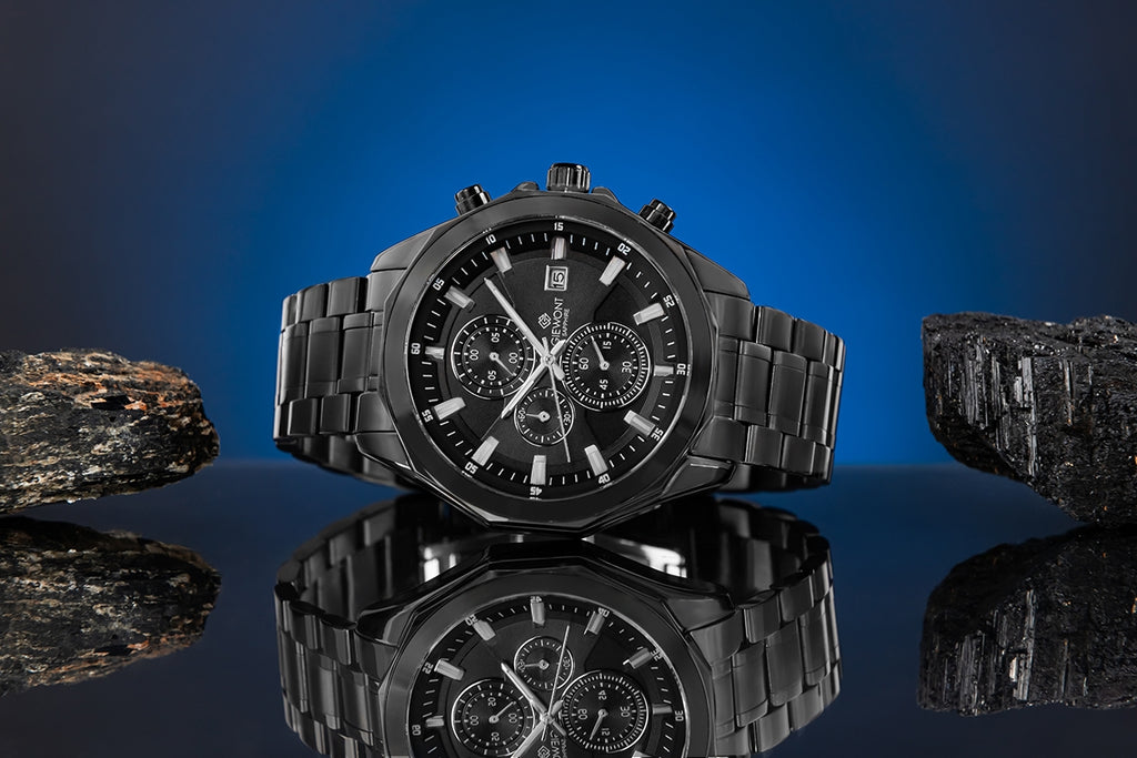 Zegarek Męski Giewont Chronograph Sapphire Czarny GW7290-B1