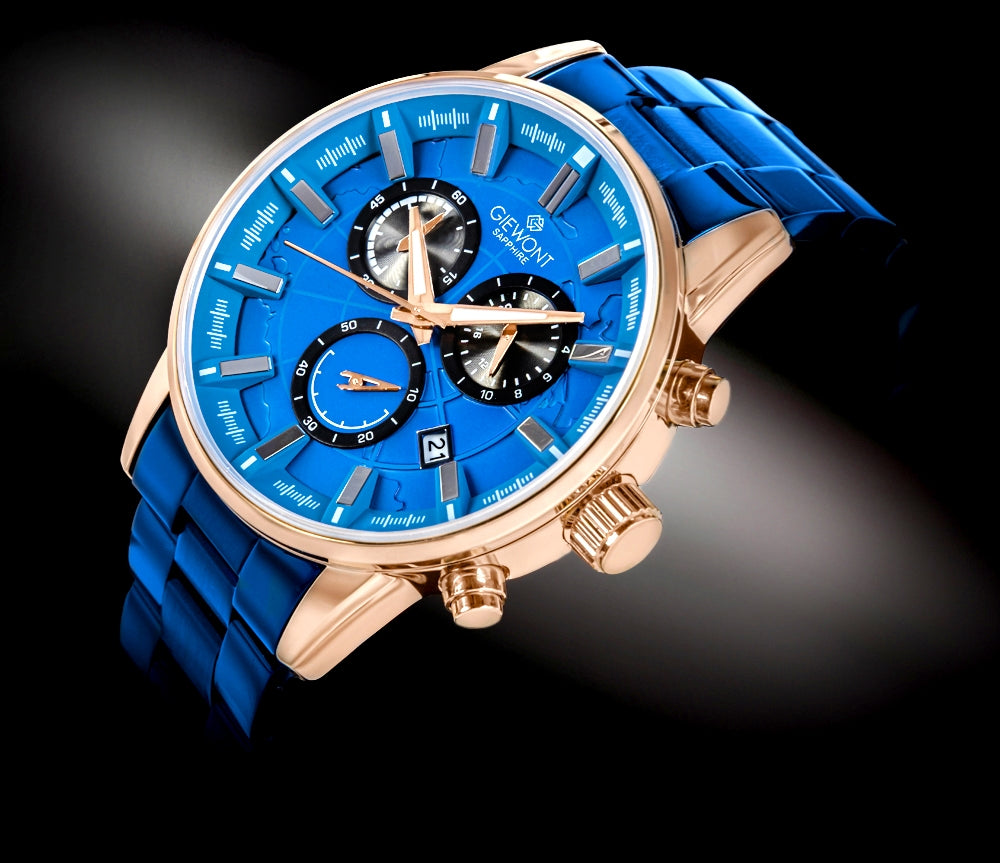 Zegarek Męski Giewont Chronograph Sapphire Niebieski GW4580-B5