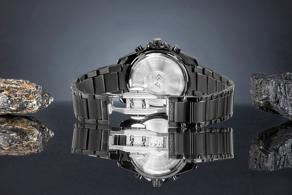 Zegarek Męski Giewont Chronograph Sapphire Czarno Tytanowy GW3970-B1