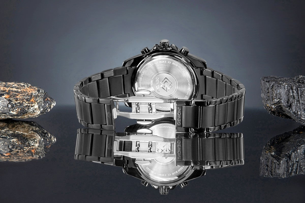 Zegarek Męski Giewont Chronograph Sapphire Czarno Tytanowy GW3970-B1