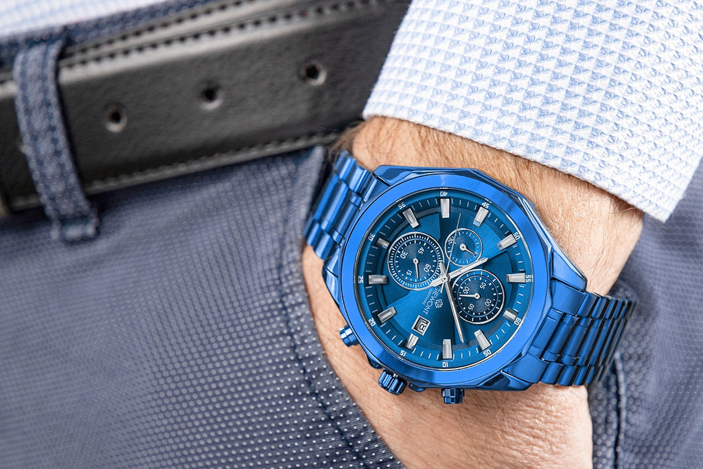 Zegarek Męski Giewont Chronograph Sapphire Niebieski GW7290-B5