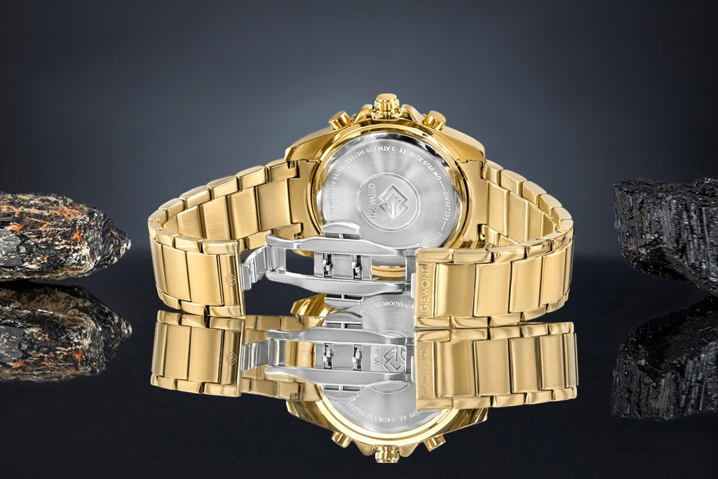 Zegarek Męski Giewont Chronograph Sapphire Złoto Niebieski GW3970-B6