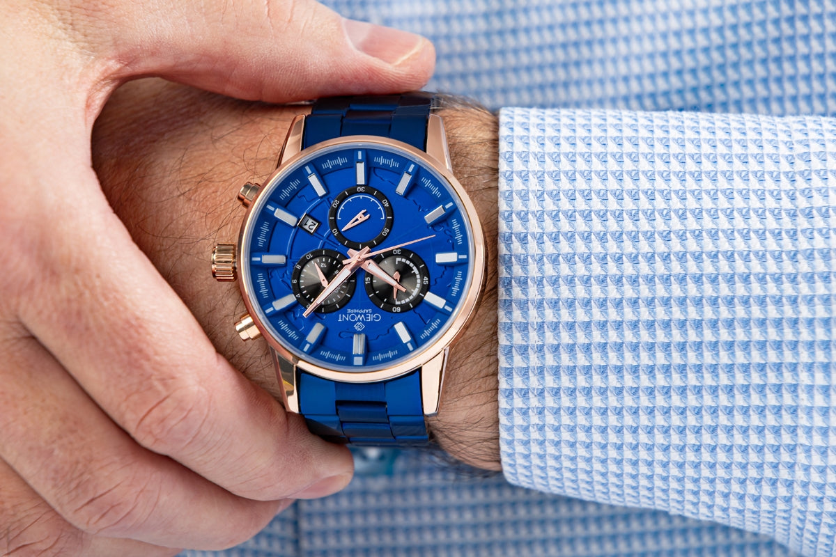 Zegarek Męski Giewont Chronograph Sapphire Niebieski GW4580-B5