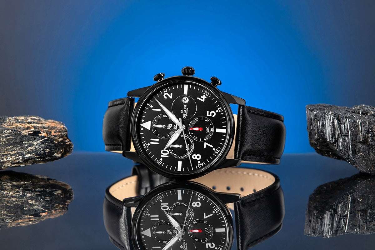 Zegarek Męski Giewont Chronograph Sapphire Czarny GW5630-A1