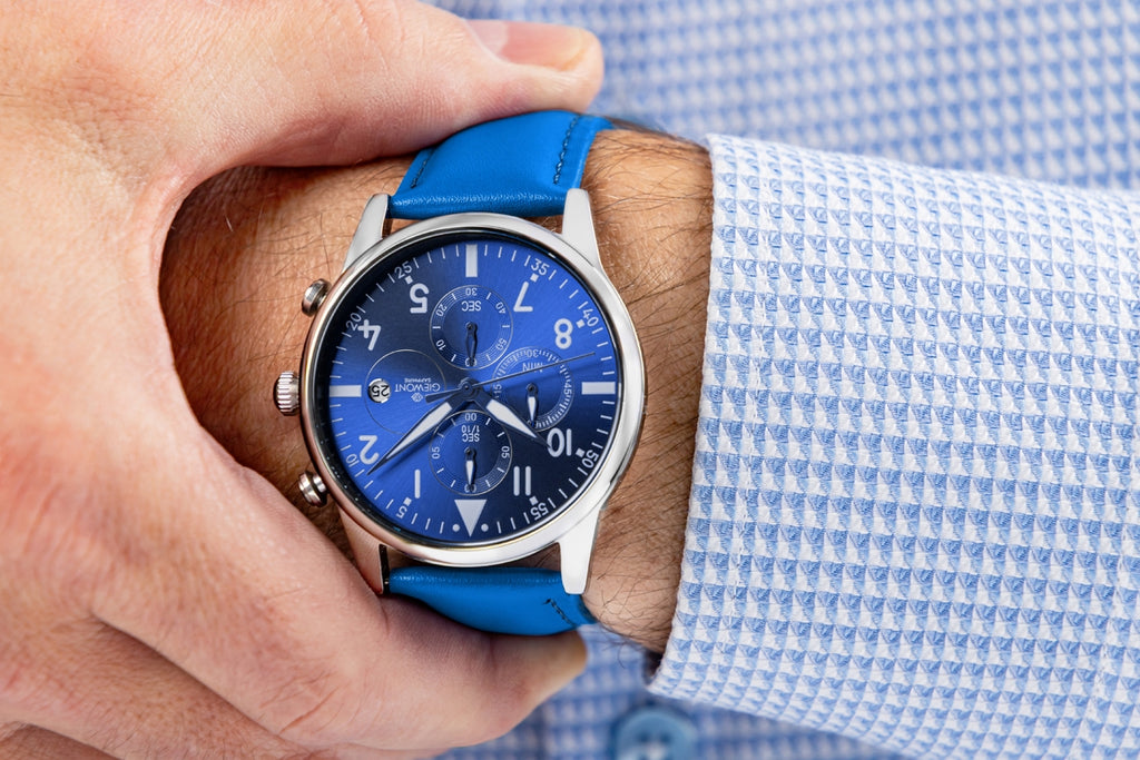Zegarek Męski Giewont Chronograph Sapphire Niebieski GW5630-A5