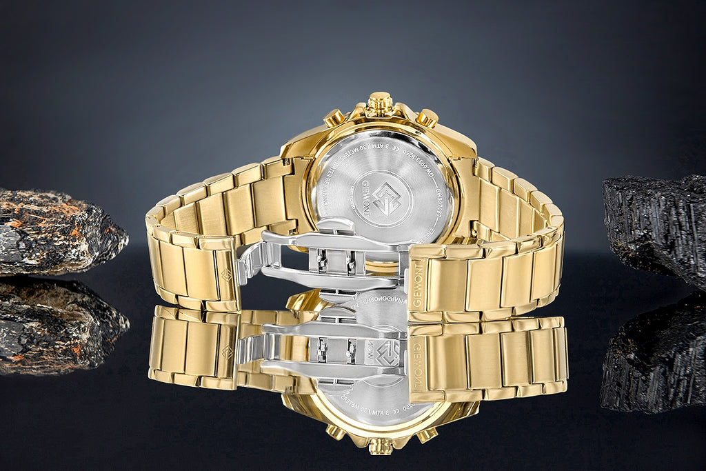 Zegarek Męski Giewont Chronograph Sapphire Złoto Czarny GW3970-B7