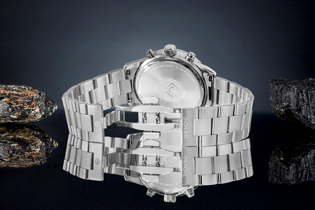 Zegarek Męski Giewont Chronograph Sapphire Srebrno Niebieski GW4580-B3