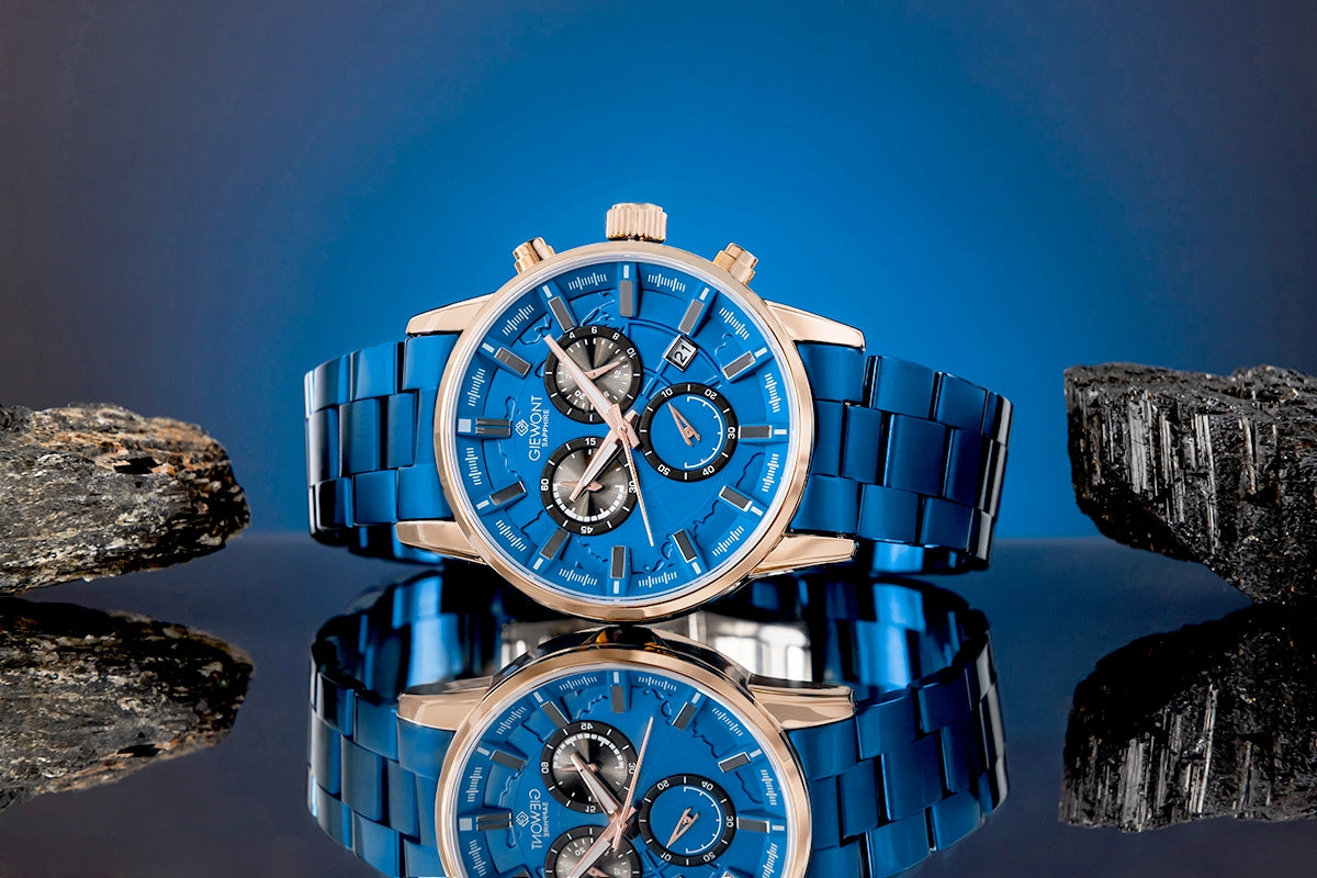 Zegarek Męski Giewont Chronograph Sapphire Niebieski GW4580-B5