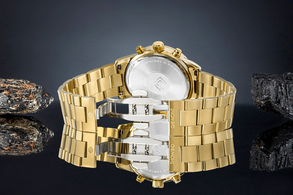 Zegarek Męski Giewont Chronograph Sapphire Złoto Czarny GW4580-B4