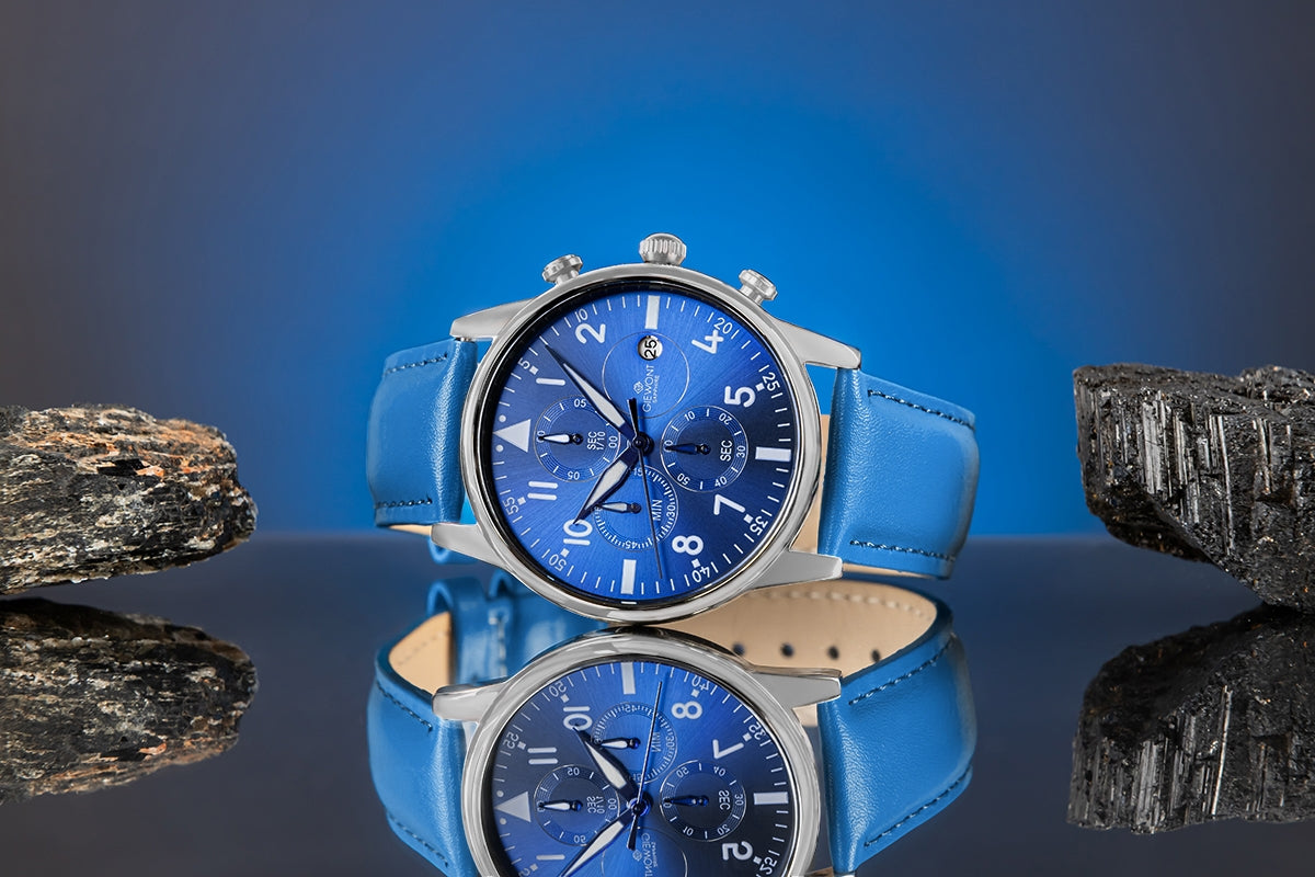 Zegarek Męski Giewont Chronograph Sapphire Niebieski GW5630-A5