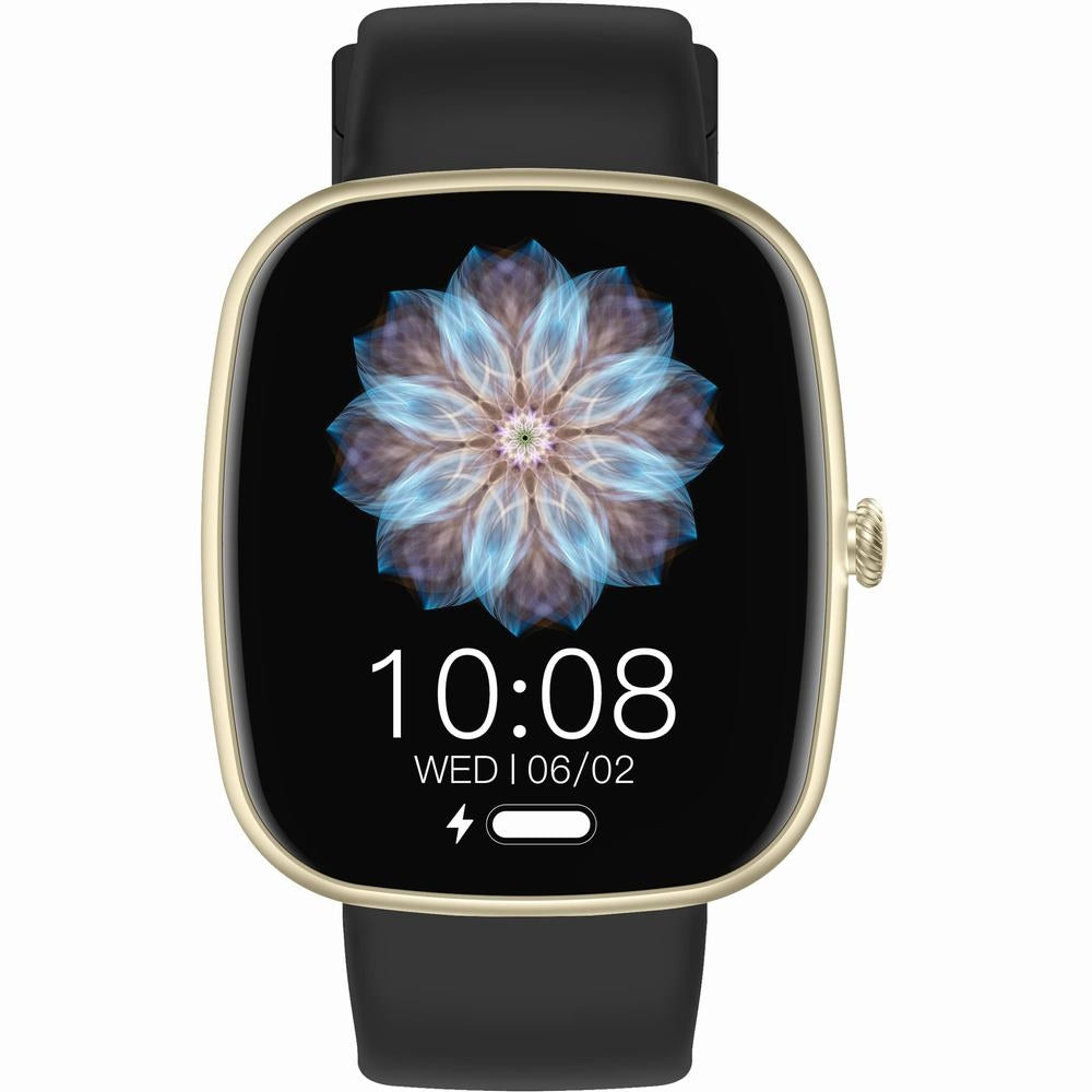 Smartwatch Damski GRAVITY GT18-7 Beżowy Pasek Silikonowy + Czarny Pasek