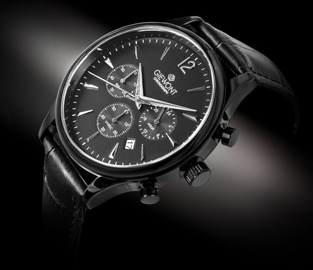 Zegarek Męski Giewont Chronograph Sapphire Czarny GW6310-A1