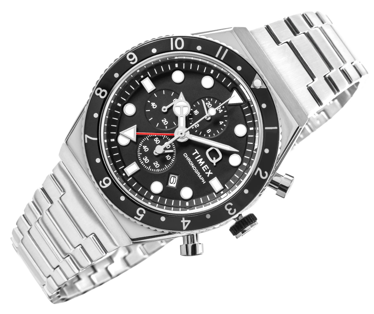 Zegarek Męski TIMEX Q Timex 3-Time Zone Chronograph TW2V69800 + BOX