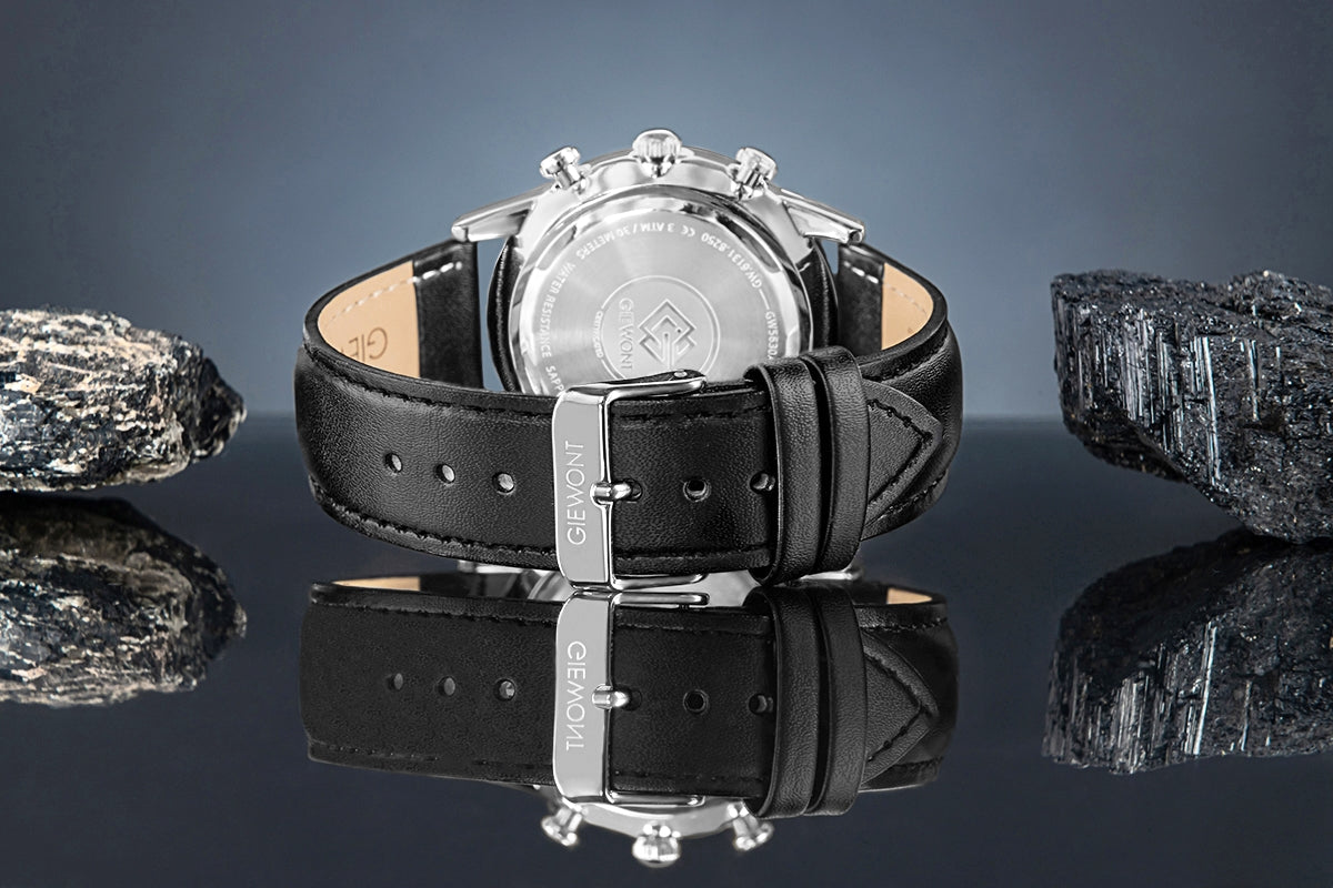 Zegarek Męski Giewont Chronograph Sapphire Czarno Srebrny GW5630-A2
