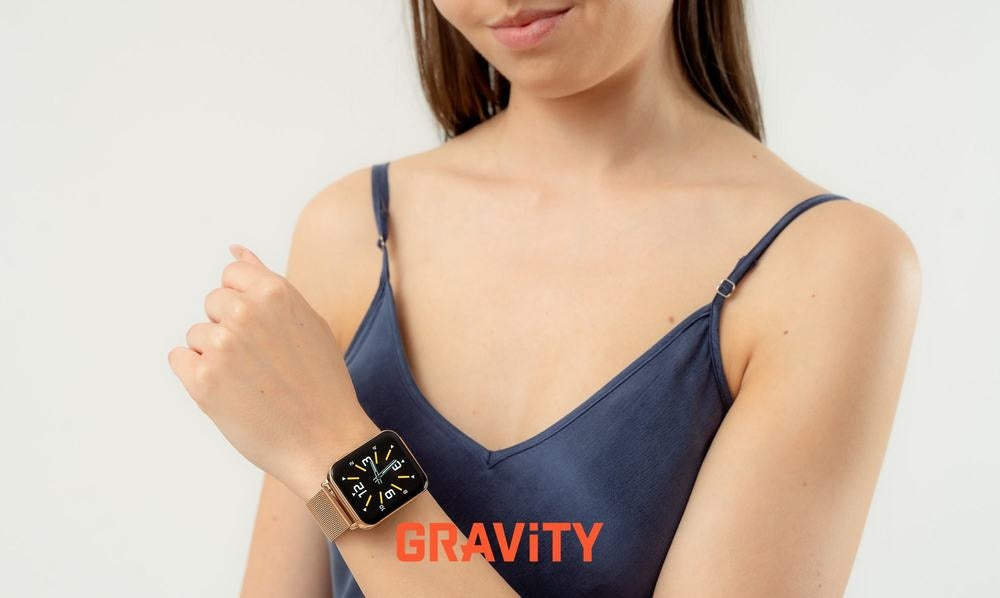 Smartwatch Gravity Różowe Złoto Fioletowy 2 Paski GT17-3