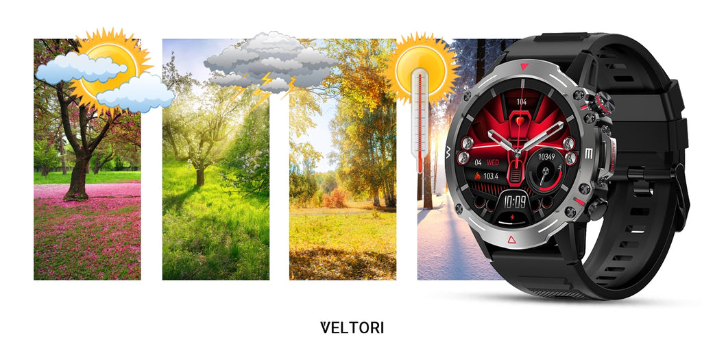 Smartwatch VELTORI VT110-1 Czarny Pasek Silikonowy