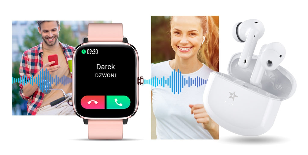 Słuchawki bezprzewodowe GIEWONT RealSound PRO ANC ENC GWS800-2 Białe