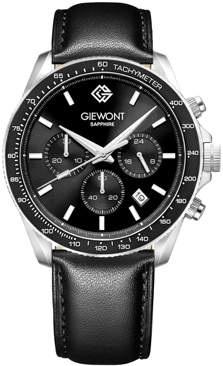 Zegarek Męski Giewont Chronograph Sapphire Czarny GW3520-A4