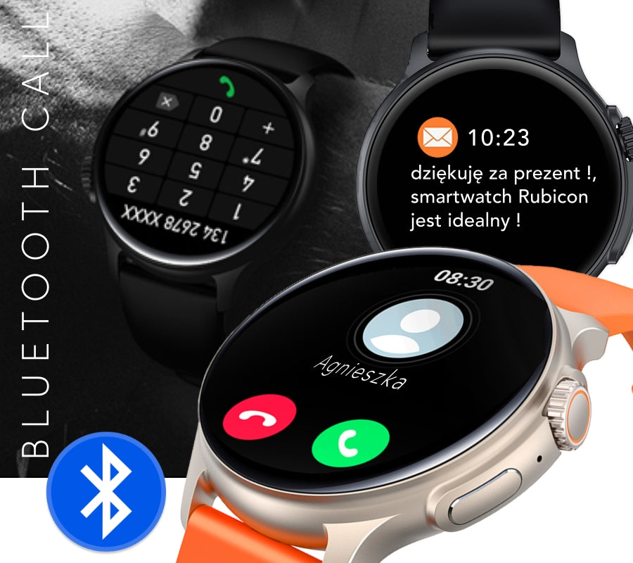 Smartwatch Męski RUBICON RNCF12 Tytan/Orange SMARUB245