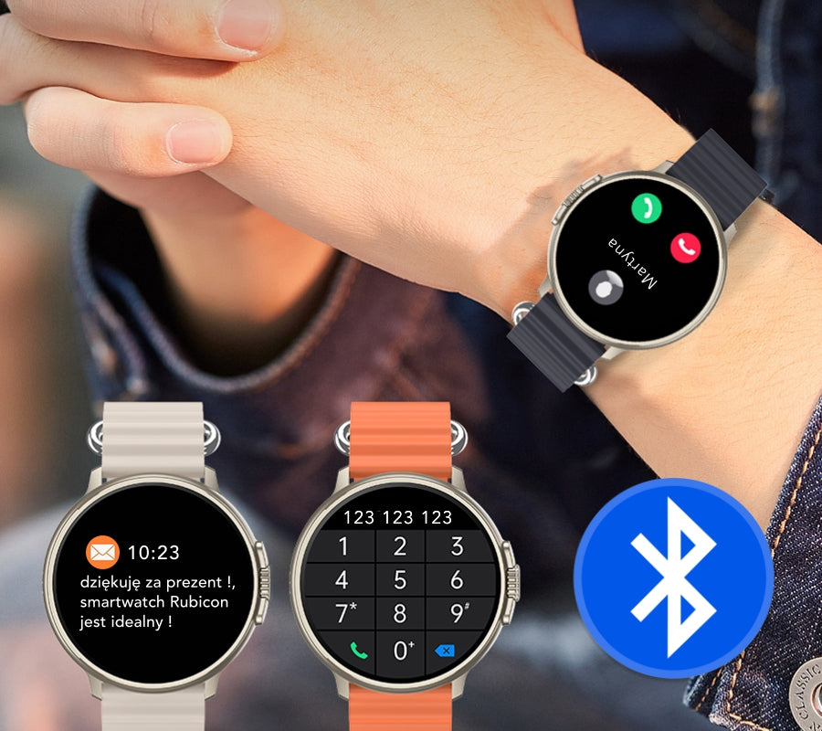 Smartwatch RUBICON RNCF15 Tytan/Orange SMARUB258