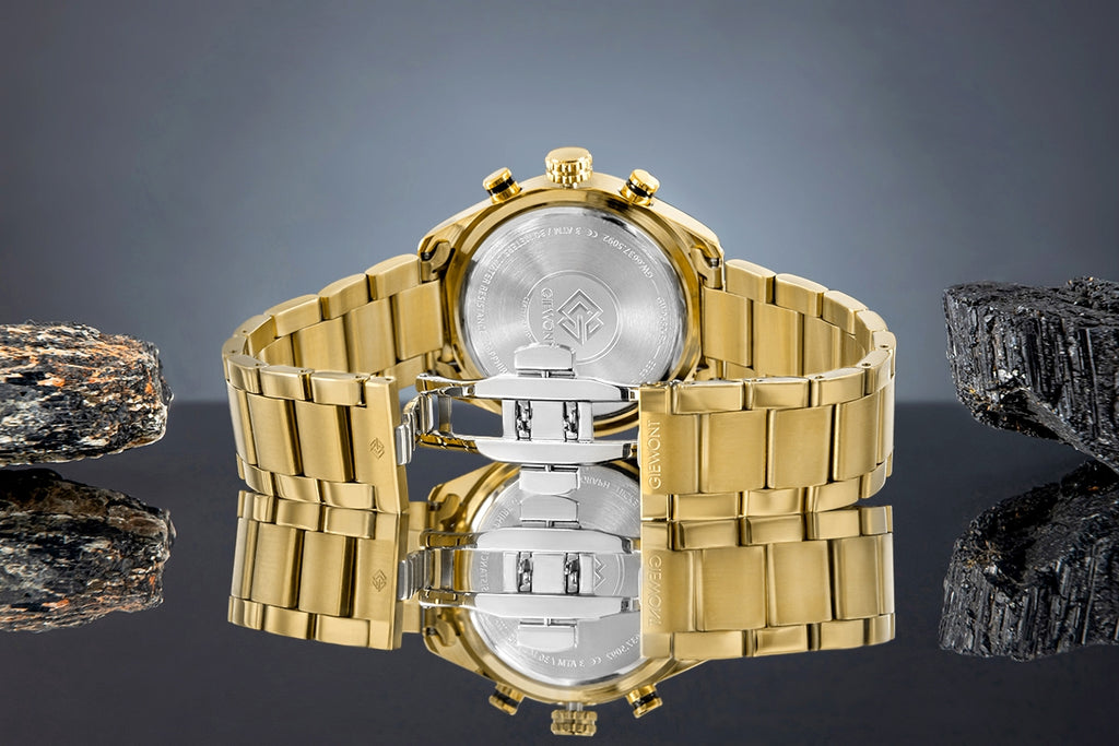 Zegarek Męski Giewont Chronograph Sapphire Złoto Czarny GW9580-B4