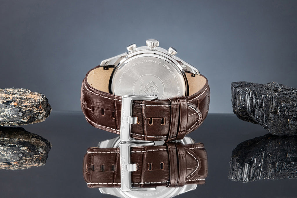 Zegarek Męski Giewont Chronograph Sapphire Srebrno Niebieski GW7650-A5