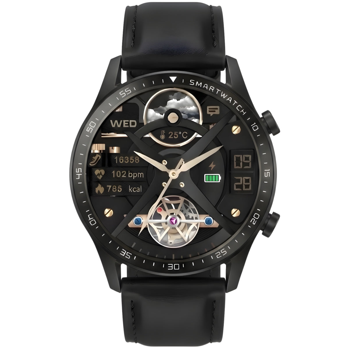 Smartwatch Gravity Czarny 2 Paski GT10-3