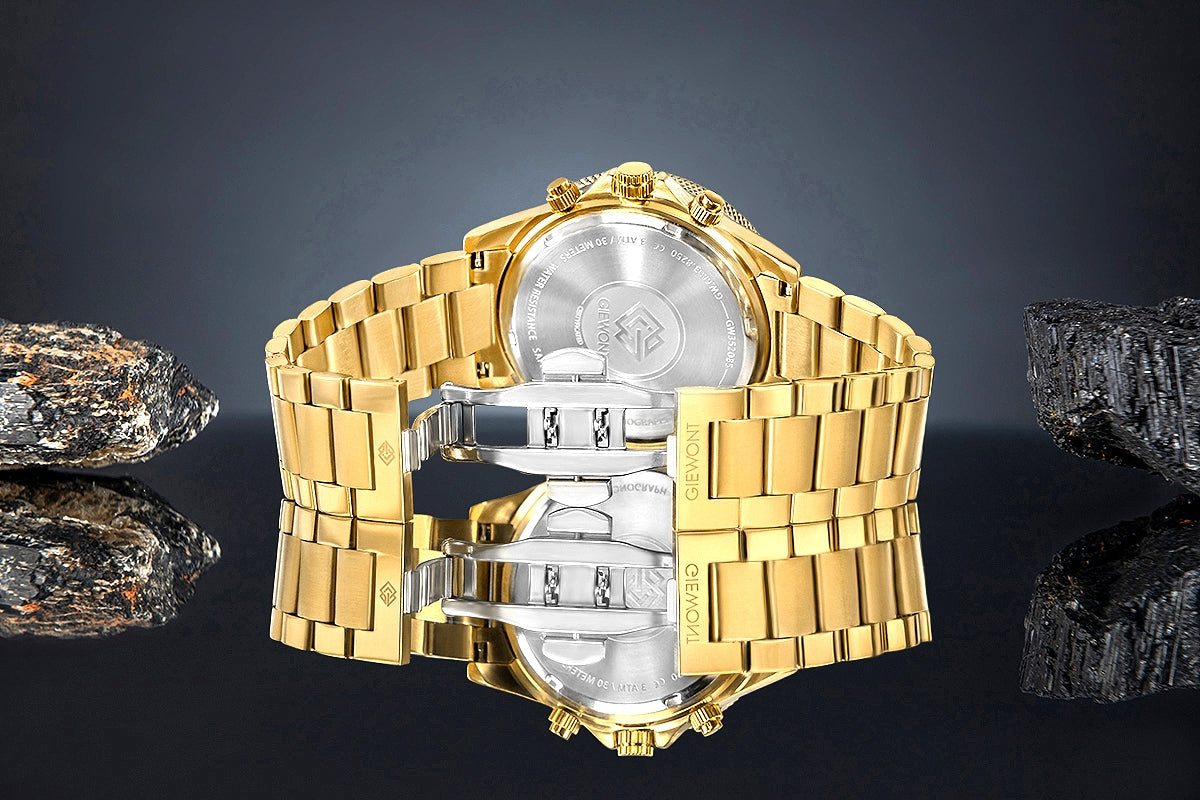 Zegarek Męski Giewont Chronograph Sapphire Złoto Niebieski GW3520-B5